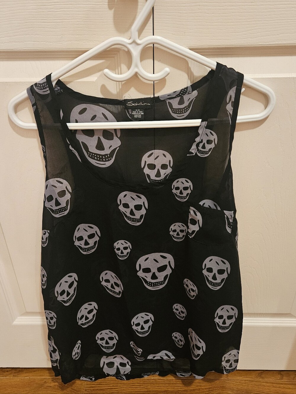 Seductions Skull Chiffon Tank Top #Y2K